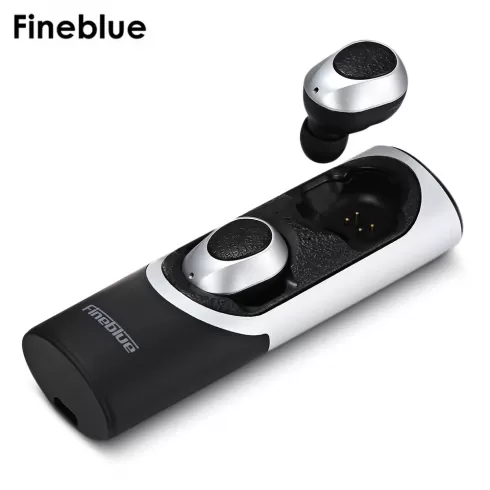 Fineblue RWS - X8 silver TWS Twins True Wireless Bluetooth V5.0 Earbuds with Charging Base