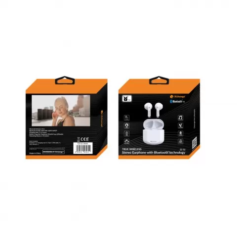 iXchange ES-02 In-ear Bluetooth Handsfree Ακουστικά με θήκη φόρτισης Λευκά #1