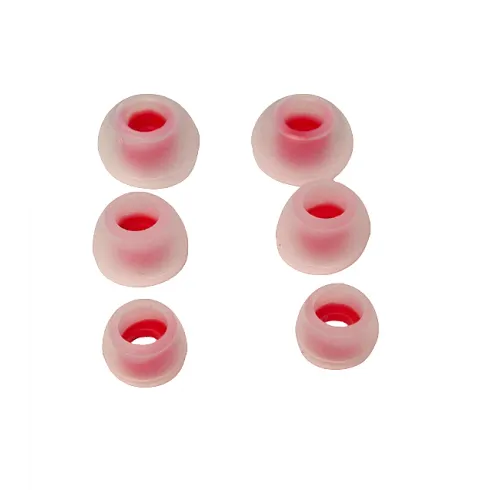 OEM Ανταλλακτικά μαξιλαράκια σιλικόνης για όλων των τύπων ακουστικά σετ 6 τεμαχίων (2 Large, 2 Medium, 2 Small) - Διάφανο/κόκκινο