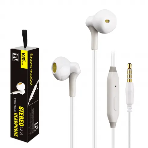 KIN K38 Ακουστικά handsfree με βύσμα 3.5mm In-ear λευκό