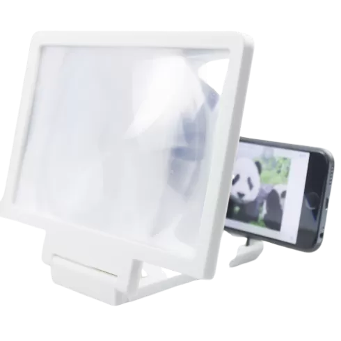 F1 Mobile Phone 3D Screen Amplifier Magnifying Glass HD Stand for Video Bicycle Holder Car Holder Universal - white