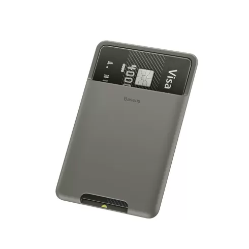 Baseus back stick silicone card bag Dark grey (ACKD-A0G) Αυτοκόλλητη Θήκη για Πιστωτικές