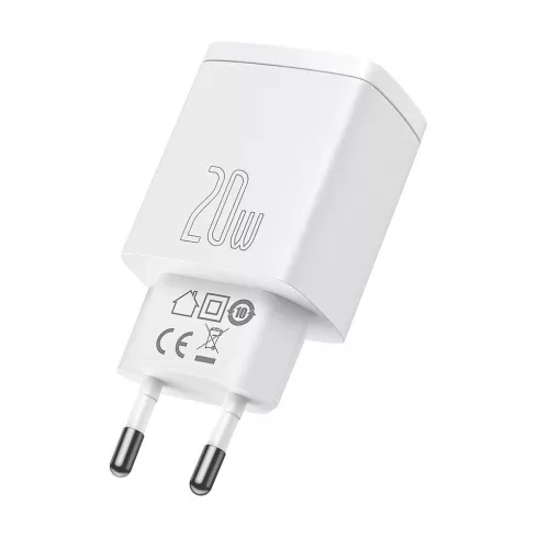 Φορτιστής Baseus - Compact quick charger USB Type C / USB  - 20W 3A Power Delivery - Quick Charge 3.0 -  Λευκό (CCXJ-B02)  #2