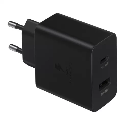 Samsung Fast Duo fast charger USB / USB Type C Power Delivery 3.0 Quick Charge 2.0 35W 3A black (EP-TA220NBEGEU)