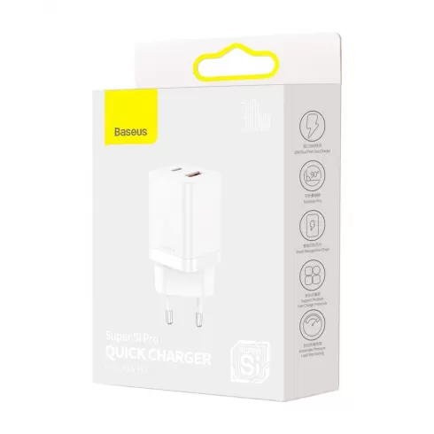 Baseus Super Pro fast wall charger USB / USB Type C 30W Power Delivery Quick Charge white (CCSUPP-E02) #4