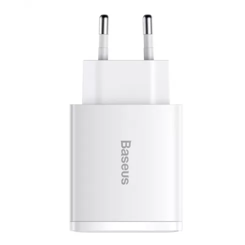 Baseus Compact quick charger USB Type C / 2x USB 30W 3A Power Delivery Quick Charge white (CCXJ-E02) #1