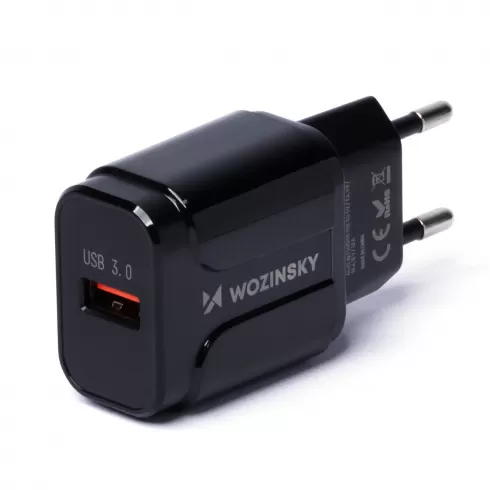 Wozinsky Φορτιστής Χωρίς Καλώδιο με Θύρα USB-A Quick Charge 3.0 Μαύρος (WWC-B02)