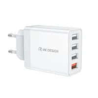 Wekome Φορτιστής WP-U125 με 4 θύρες USB-A 18W Quick Charge 3.0 λευκός