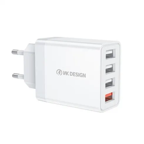 Wekome Φορτιστής WP-U125 με 4 θύρες USB-A 18W Quick Charge 3.0 λευκός