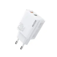 WK WP-U60 Φορτιστής σπιτιού PD 20W με θύρα USB-A και θύρα USB-C Λευκό