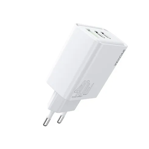 WK WP-U63 Φορτιστής σπιτιού PD 40W με θύρα 1 USB-A και 2 θύρες USB-C Λευκό