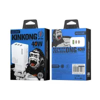 WK WP-U63 Φορτιστής σπιτιού PD 40W με θύρα 1 USB-A και 2 θύρες USB-C Λευκό #1
