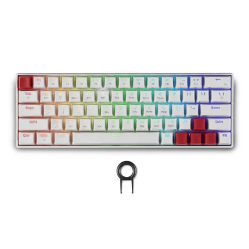 Spartan Gear - Pegasus 2 Ασύρματο μηχανικό πληκτρολόγιο με RGB φωτισμό 63 πλήκτρων Αγγλικό US χρώμα λευκό SGKEYB03W