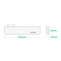 Ugreen Multifunctional HUB 2x USB Typ C - USB Typ C PD (Thunderbolt 3, 100W, 4K@60 Hz, 10 Gbps) / HDMI 4K@30 Hz / 3x USB 3.0 for MacBook Pro / Air, Γκρι (60559) #10