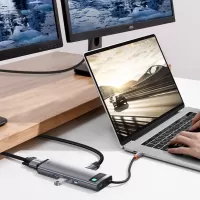 Baseus Metal Gleam 9in1 multifunctional HUB USB Type C - 3x USB 3.2 Gen 1 5Gbps / USB Type C PD 100W / VGA Full HD 60Hz / HDMI 4K 30Hz / czytnik kart TF i SD / RJ45 1Gbps gray (CAHUB-CU0G) #13