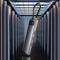 Baseus Metal Gleam 9in1 multifunctional HUB USB Type C - 3x USB 3.2 Gen 1 5Gbps / USB Type C PD 100W / VGA Full HD 60Hz / HDMI 4K 30Hz / czytnik kart TF i SD / RJ45 1Gbps gray (CAHUB-CU0G) #19