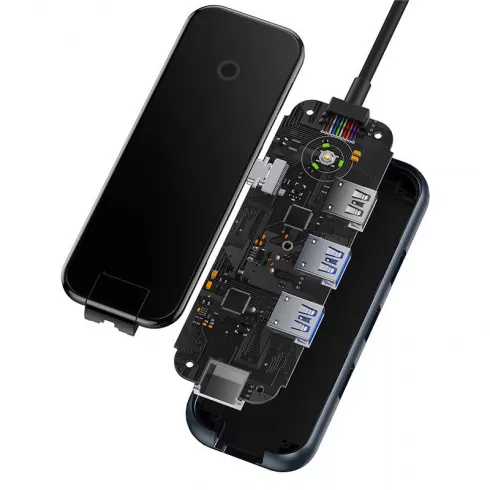 Baseus Hub 5in1 AcmeJoy series USB-C to 2xUSB 3.0 + USB 2.0 + USB-C PD + RJ45 (dark grey) WKJZ010113 #6