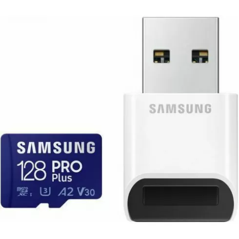 SAMSUNG MB-MD128KB/WW PRO PLUS 128GB MICRO SDXC 2021 UHS-I U3 V30 A2 + USB ADAPTER