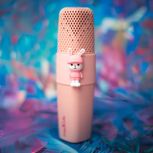 Maxlife Μικρόφωνο Karaoke Bluetooth με ηχείο Animal MXBM-500 ροζ #2