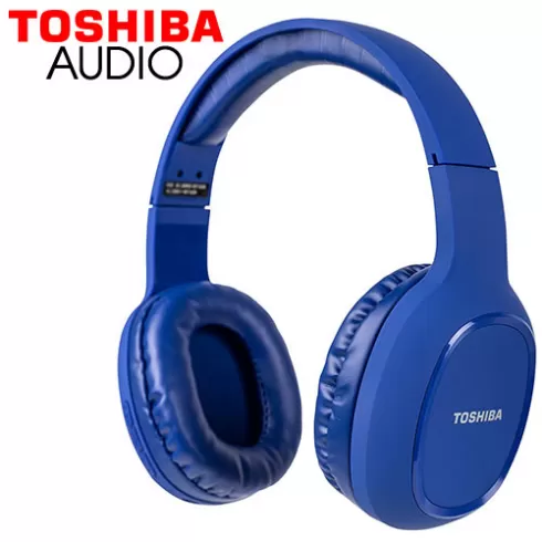 Toshiba Ασύρματα Bluetooth Over Ear ακουστικά RZE-BT160H-II μπλε