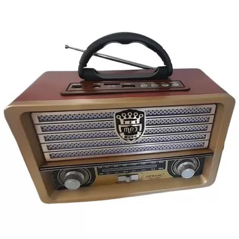 Gewang Επαναφορτιζόμενο ραδιόφωνο Retro – Gw-2140bt καφέ/μωβ