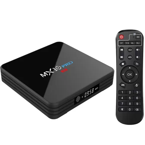MX10 PRO TV Box with Digital Display Rockchip 3328 Android 8.1 4GB RAM + 32GB ROM 2.4G + 5G WiFi 100Mbps BT4.1 Support 4K H.265 