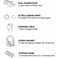 Dobe Σετ 5 σε 1 με Ακουστικά Headset Gamer - Βάση Φόρτισης Τηλεχειριστηρίων Controller PS4 - Thumb Grips & Ραφάκι 10 Παιχνιδιών #3