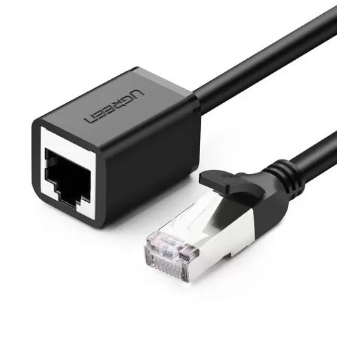 Ugreen extension cable Ethernet RJ45, Cat 6, FTP, 1000 Mbps internet cable, 0,5 m, Μαύρο (NW112 11278)