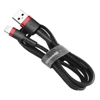 Baseus Cafule Cable Durable Nylon Braided Wire USB / Lightning QC3.0 2.4A 1M black-red (CALKLF-B19)