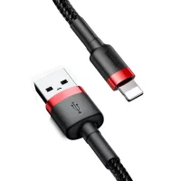 Baseus Cafule Cable Durable Nylon Braided Wire USB / Lightning QC3.0 2.4A 1M black-red (CALKLF-B19) #2