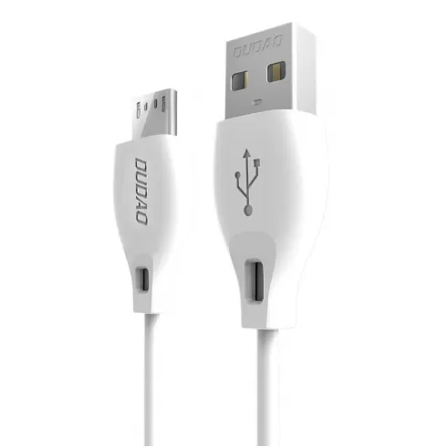 Καλώδιο φόρτισης Dudao micro USB data charging cable, 2.4A, 2m, Λευκό (L4M 2m white)