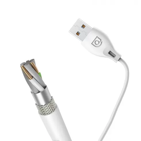 Καλώδιο φόρτισης Dudao micro USB data charging cable, 2.4A, 2m, Λευκό (L4M 2m white) #4