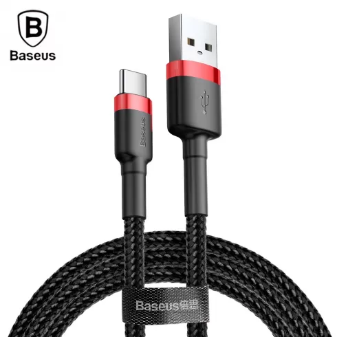 Baseus  CATKLF-U91 QC 3.0 Charging Cable Data Transmission Type-C 2A 3M black red