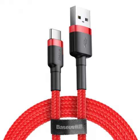 Baseus Cafule Cable Durable Nylon Braided Wire USB / USB-C QC3.0 3A 1M red (CATKLF-B09)