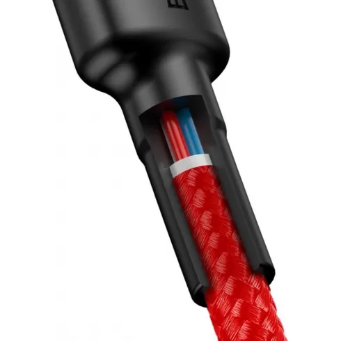 Καλώδιο Baseus Cafule Braided USB 2.0 USB-C male - USB-C male 2m CATKLF-H09- Κόκκινο #2