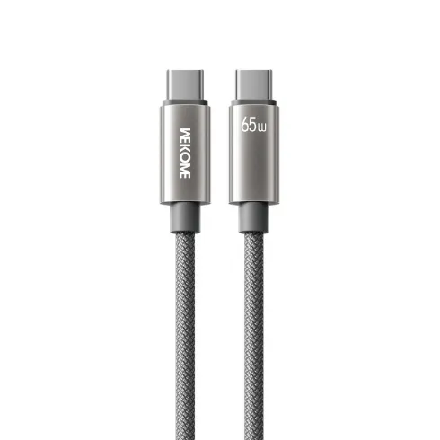 WK Καλώδιο φόρτισης WDC-64 USB-C σε USB-C PD 65W 1.2m Γκρι