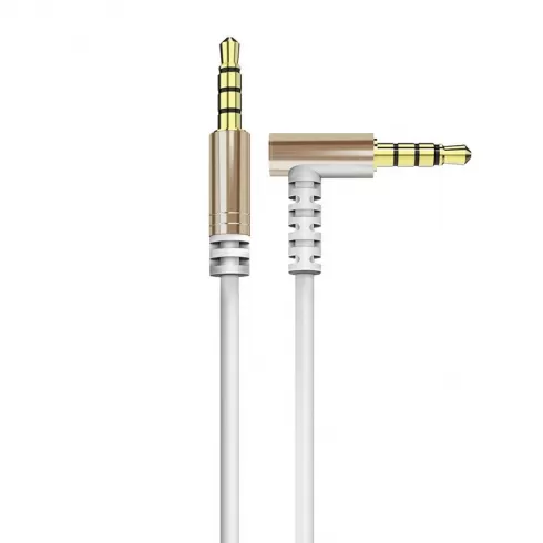 Καλώδιο Dudao angled cable, AUX mini jack 3.5mm, 1m ΛΕΥΚΟ (L11)