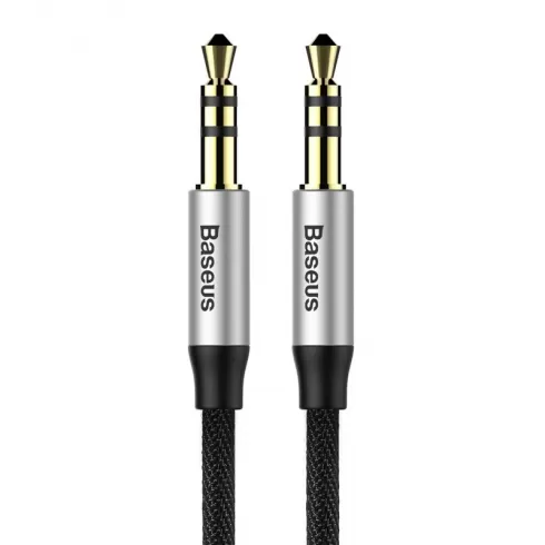 Baseus Yiven Καλώδιο ήχου - audio cable, cable 3.5 male, audio M30 1.5M ασημί + μαύρο CAM30-CS1