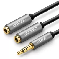 Ugreen 3,5 mm mini jack AUX splitter adapter cable 20cm - Ασημί (10532)