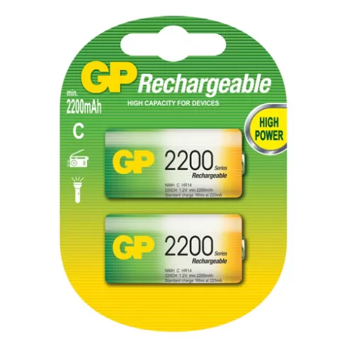 GP batteries επαναφορτιζόμενες μπαταρίες C 2200 mAh NiMh 1.2V