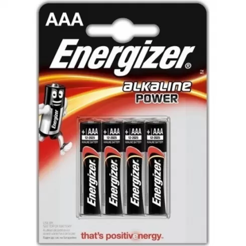 Energizer Battery Alkaline Power AAA Pack 4pieces