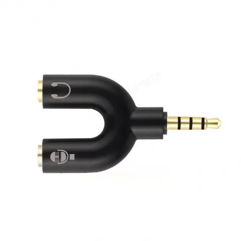 3.5mm Stereo Splitter Audio to Mic Headset Jack Plug Y Adapter #1