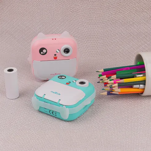 Maxlife printing camera MXPC-100 pink – Παιδική ψηφιακή φωτογραφική μηχανή στιγμιαίας εκτύπωσης σε ροζ χρώμα #2