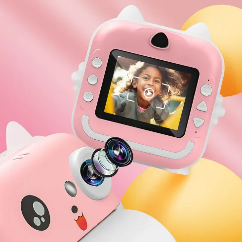 Maxlife printing camera MXPC-100 pink – Παιδική ψηφιακή φωτογραφική μηχανή στιγμιαίας εκτύπωσης σε ροζ χρώμα #4