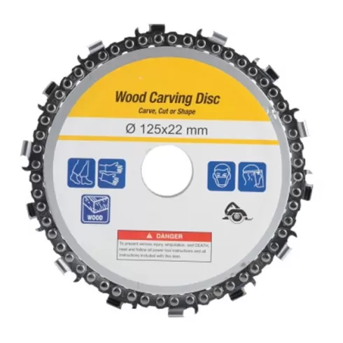 Δίσκος κοπής ξύλου με αλυσίδα W-E03 5 inch 14 Tooth Woodworking Chain Plate Carving Disc for Angle Grinder OEM