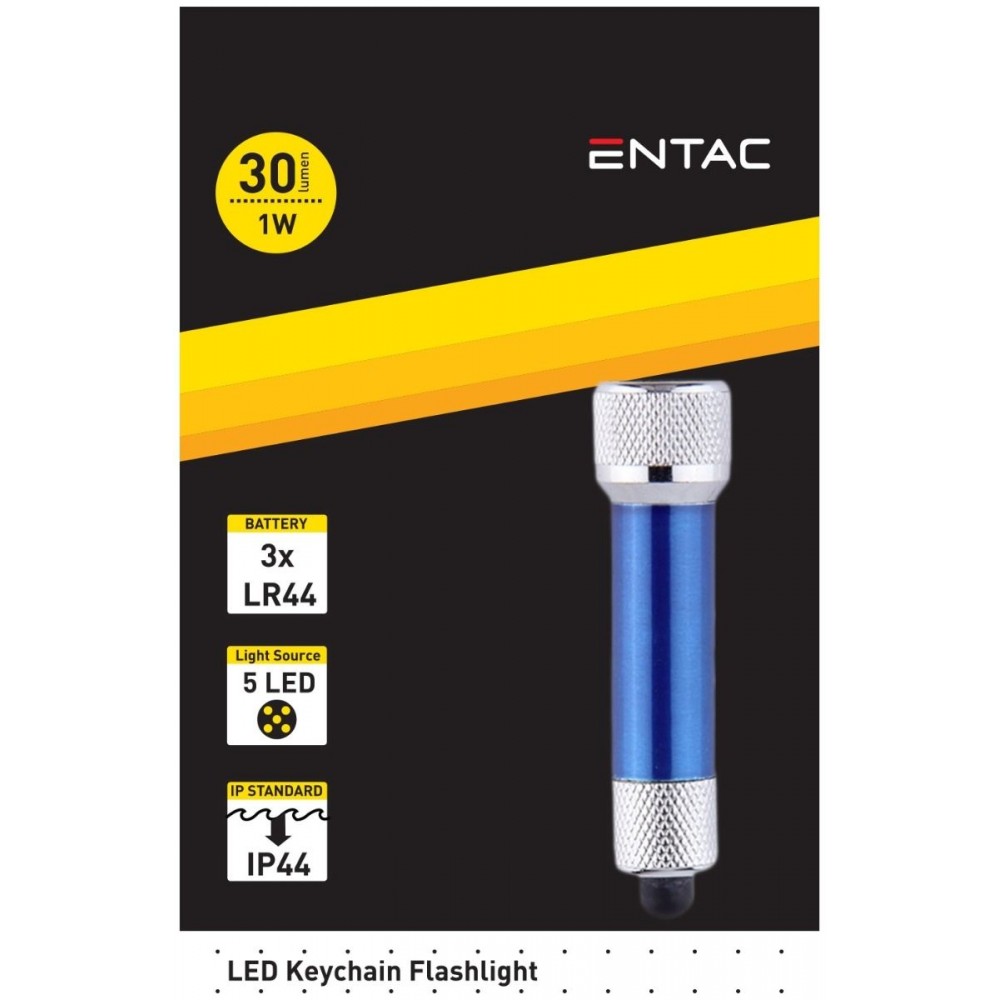 Entac Φακός 5 LED Μπρελόκ Μπλέ EFL-5LED-KC