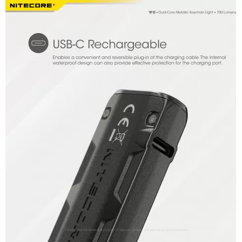 NiteCore φακός led tip se μπρελόκ επαναφορτιζόμενος μαύρος 700lm #6