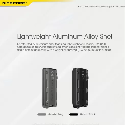NiteCore φακός led tip se μπρελόκ επαναφορτιζόμενος μαύρος 700lm #5