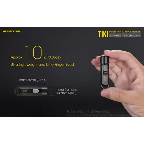 NiteCore φακός led tiki le μπρελόκ επαναφορτιζόμενος μαύρος 300lm #4