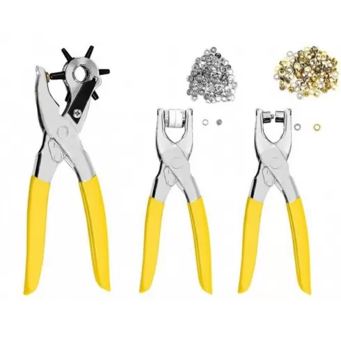 Σετ για τρύπημα ζώνης 3 Τεμαχίων - εργαλείο χειρός με 100 πριτσίνια